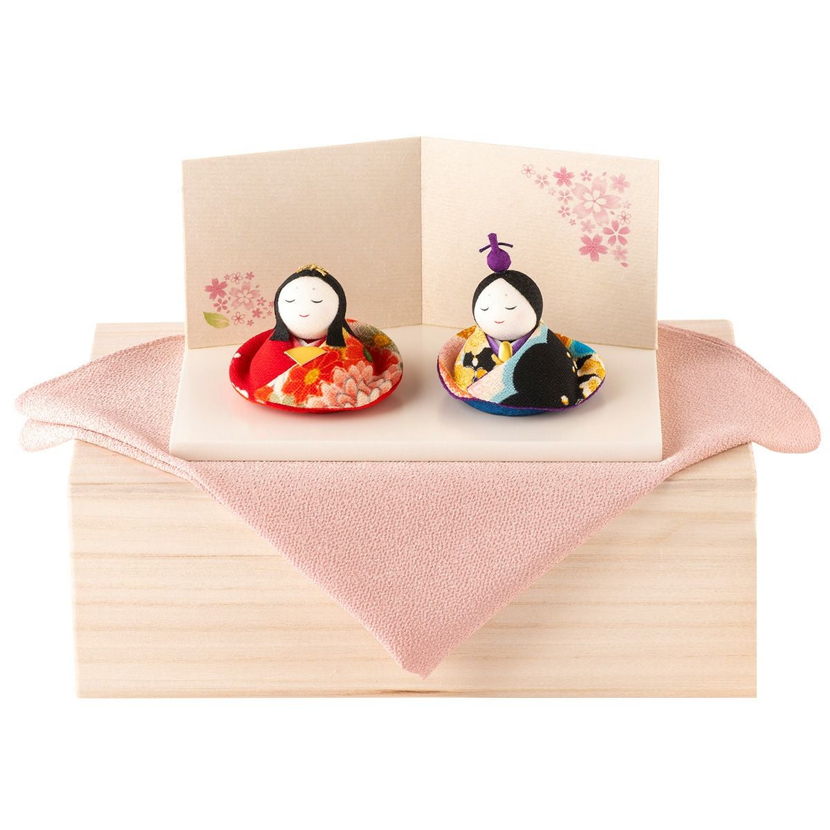 雛人形 コンパクト かわいい 友禅おすまし雛 親王飾り 桐箱