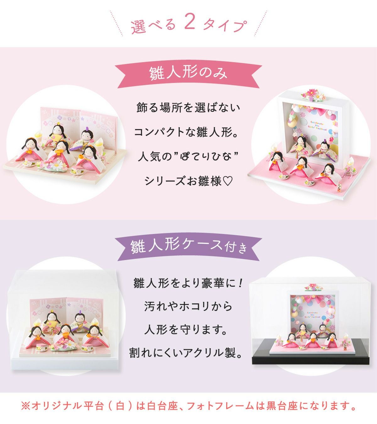 新発売!! 雛人形 コンパクト かわいい ぽてりひな5人揃い ケース飾り