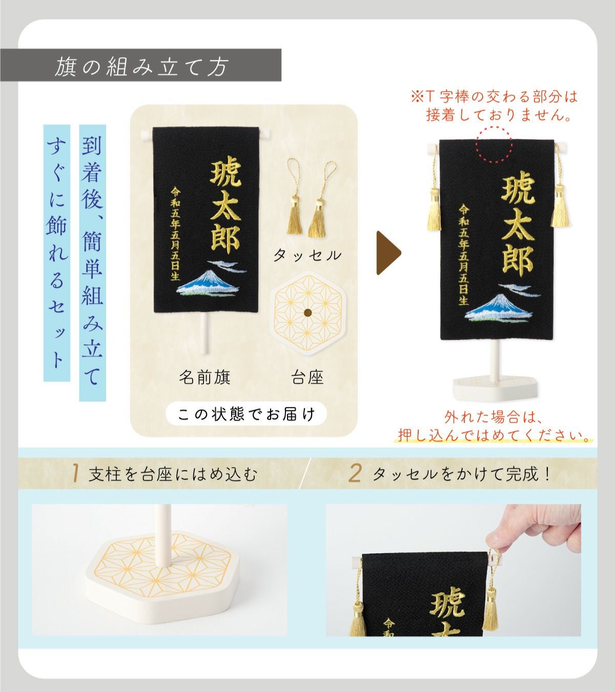 五月人形 兜 兜飾り コンパクト かわいい 初節句 2026年 名前旗セット